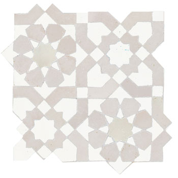 Mosaic House Moroccan tile Ketyani 26-1 Polar White White  zellige, mosaic, zellij, field, pattern, glaze, classic, stars, intricate 